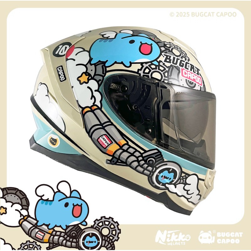 🔥限量特賣🔥免運🔥N-806 貓貓蟲聯名 急速咖波 全罩式 咖波安全帽 快拆鏡片 齒排扣 排齒扣 超低優惠🔥-規格圖6