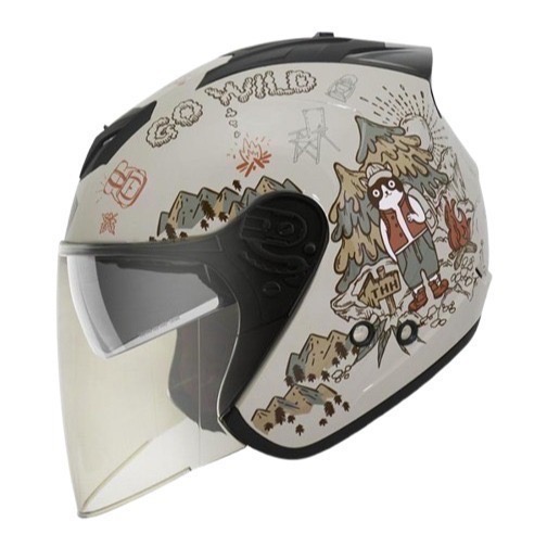 《🔥超優惠🔥》THH T-386 野FUN 野放 四分之三罩 內墨遮陽鏡 尺排扣 耳機槽設計 內襯全可拆洗-規格圖7