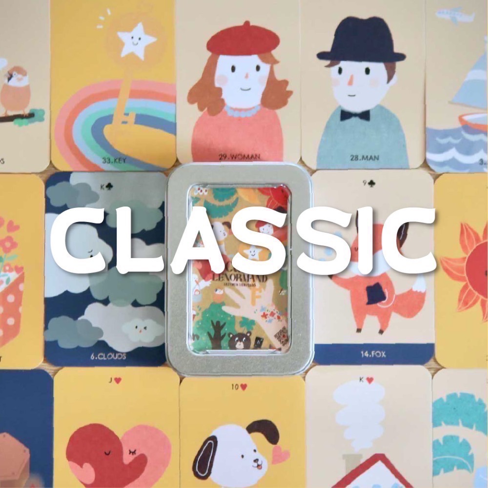可愛雷諾曼卡 CLASSIC 36張鐵盒 占卜不求人 Lenormand 新手友善-規格圖4