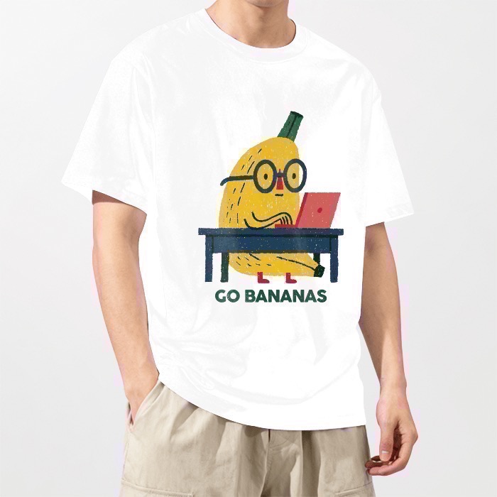 厭世水果行 圓領休閒印花 T shirt 男女皆可 落肩款 誰穿誰可愛-細節圖2