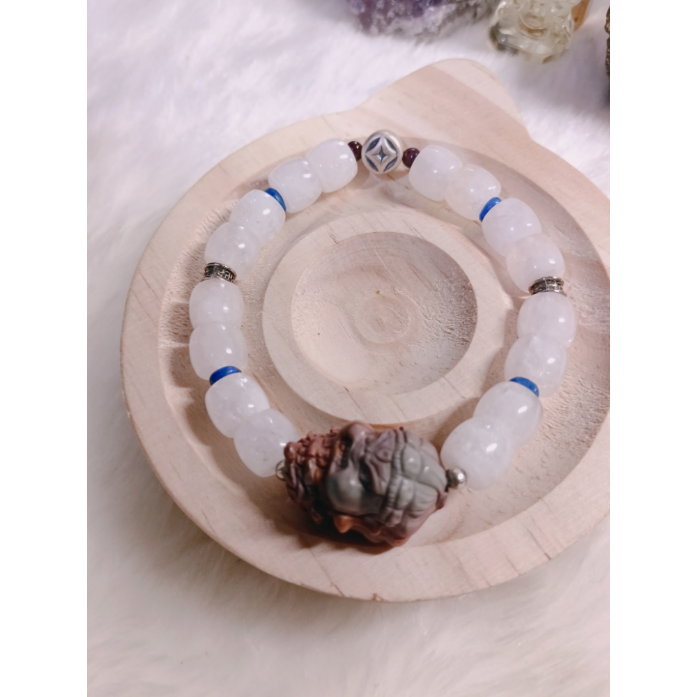 大黑天雕件 × 青金石 × 白幽 × 銀飾-細節圖2