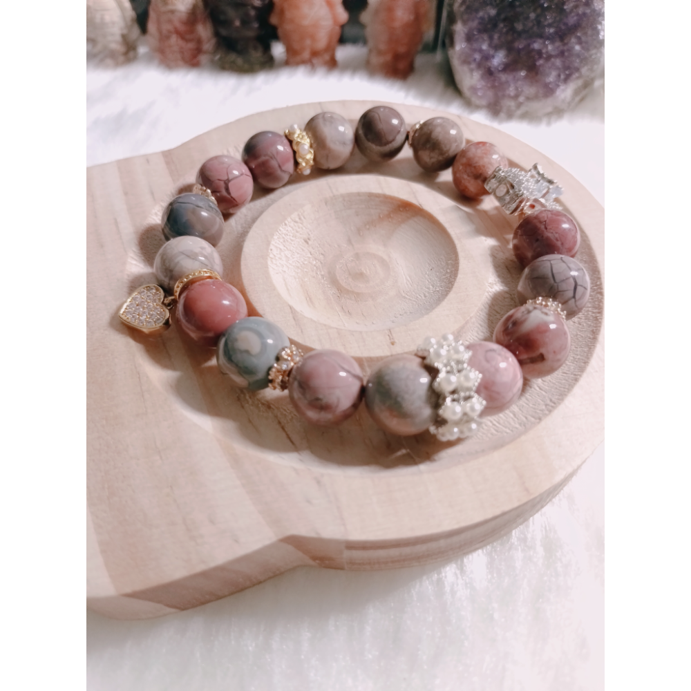 白水晶小熊 × 阿拉善爆裂紋 × 愛心滴溜-細節圖3