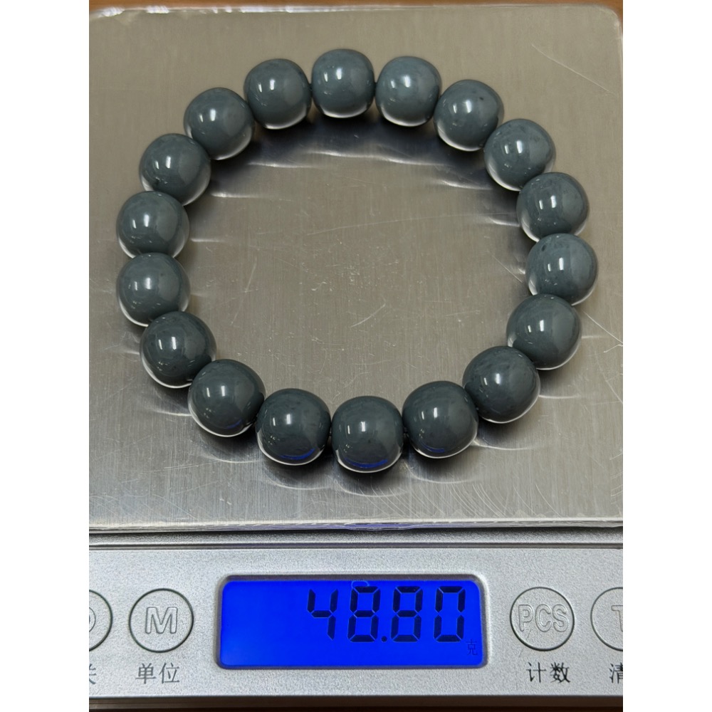 合闐玉 莫蘭迪灰手串-細節圖4