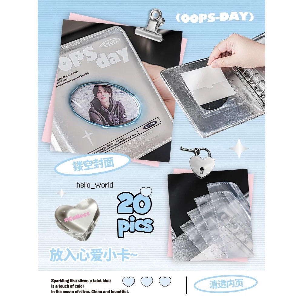 𝑥𝑒𝑛𝑜𝑧 OOPSDAY一宫格卡册 活页卡包 二宫格皮质收纳册-細節圖4