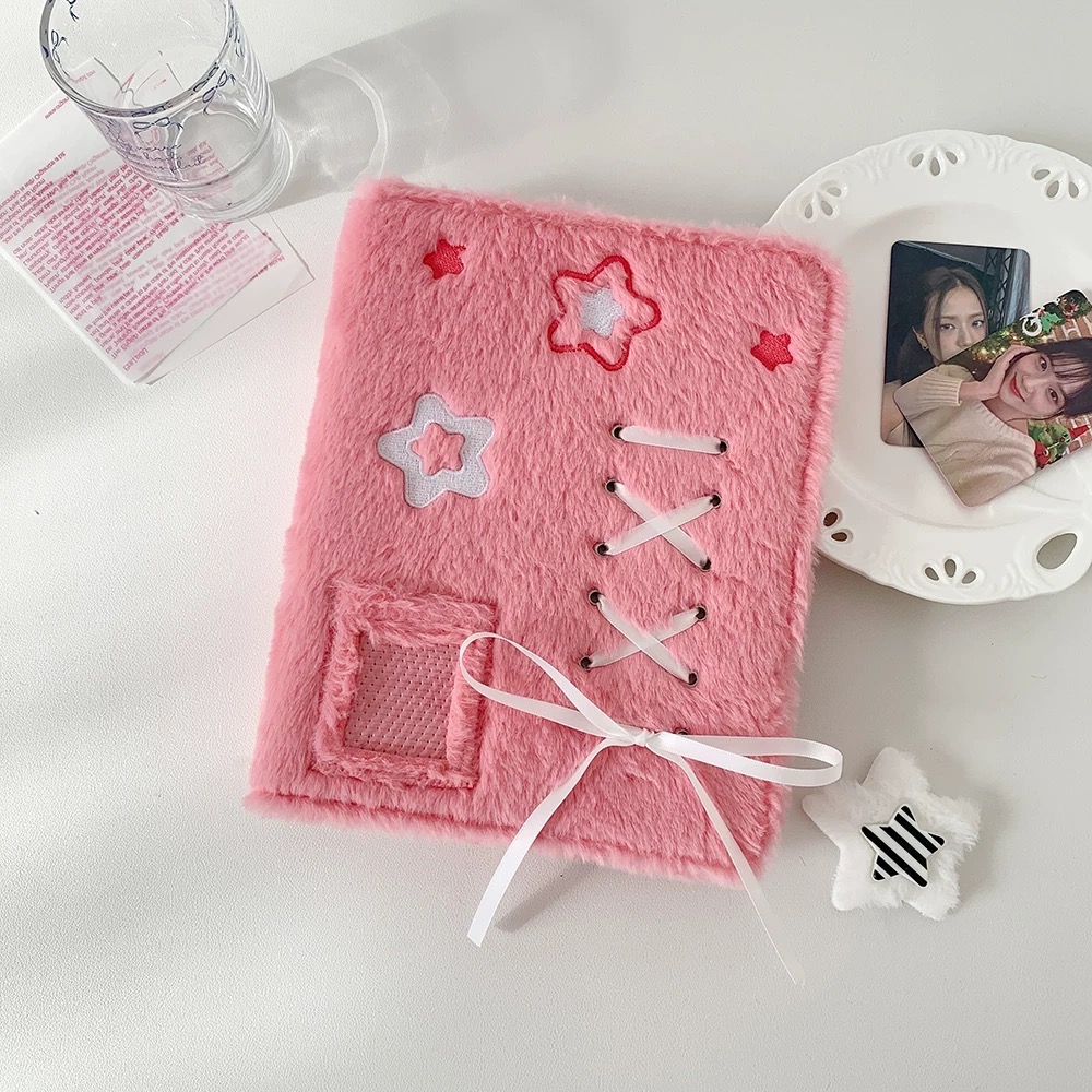 𝑥𝑒𝑛𝑜𝑧 芭蕾風蝴蝶結毛絨卡冊 少女追星 三寸收納冊-規格圖4