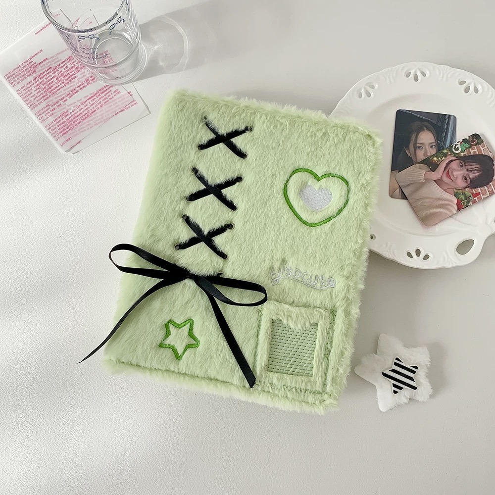 𝑥𝑒𝑛𝑜𝑧 芭蕾風蝴蝶結毛絨卡冊 少女追星 三寸收納冊-規格圖4