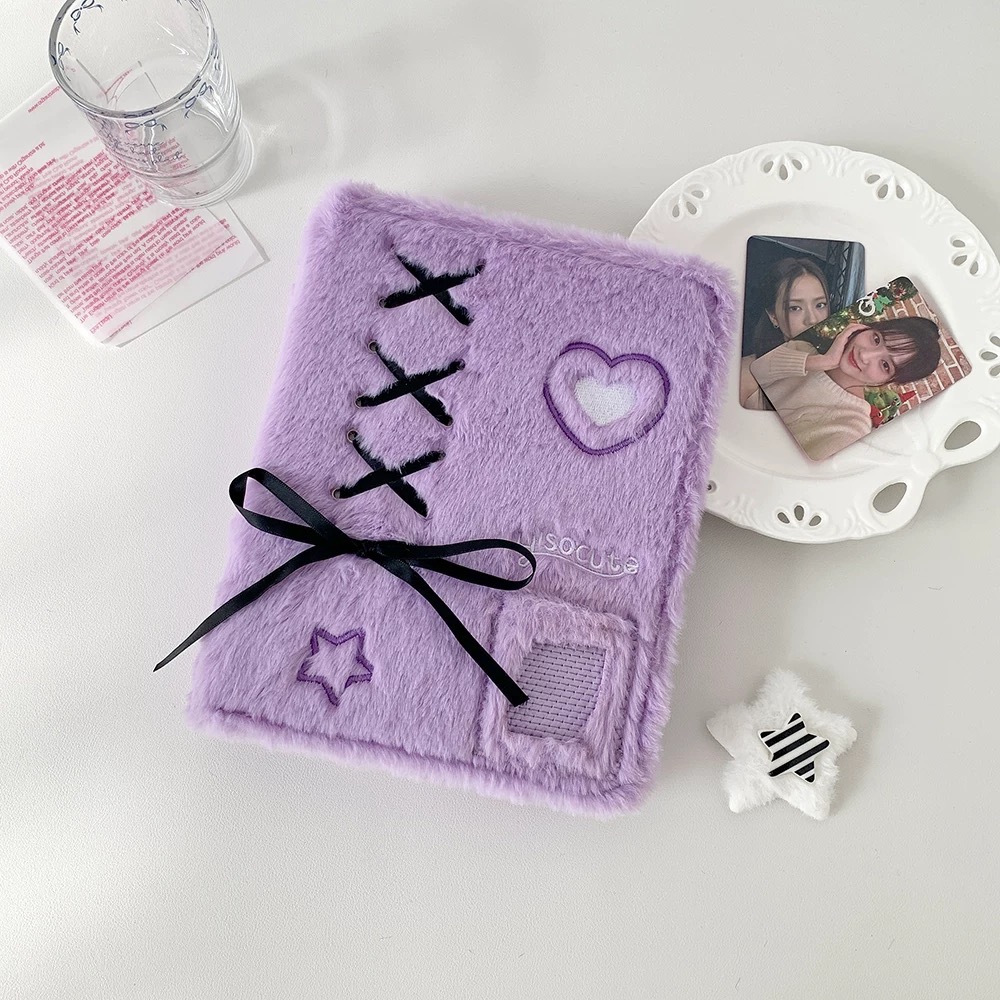 𝑥𝑒𝑛𝑜𝑧 芭蕾風蝴蝶結毛絨卡冊 少女追星 三寸收納冊-規格圖4