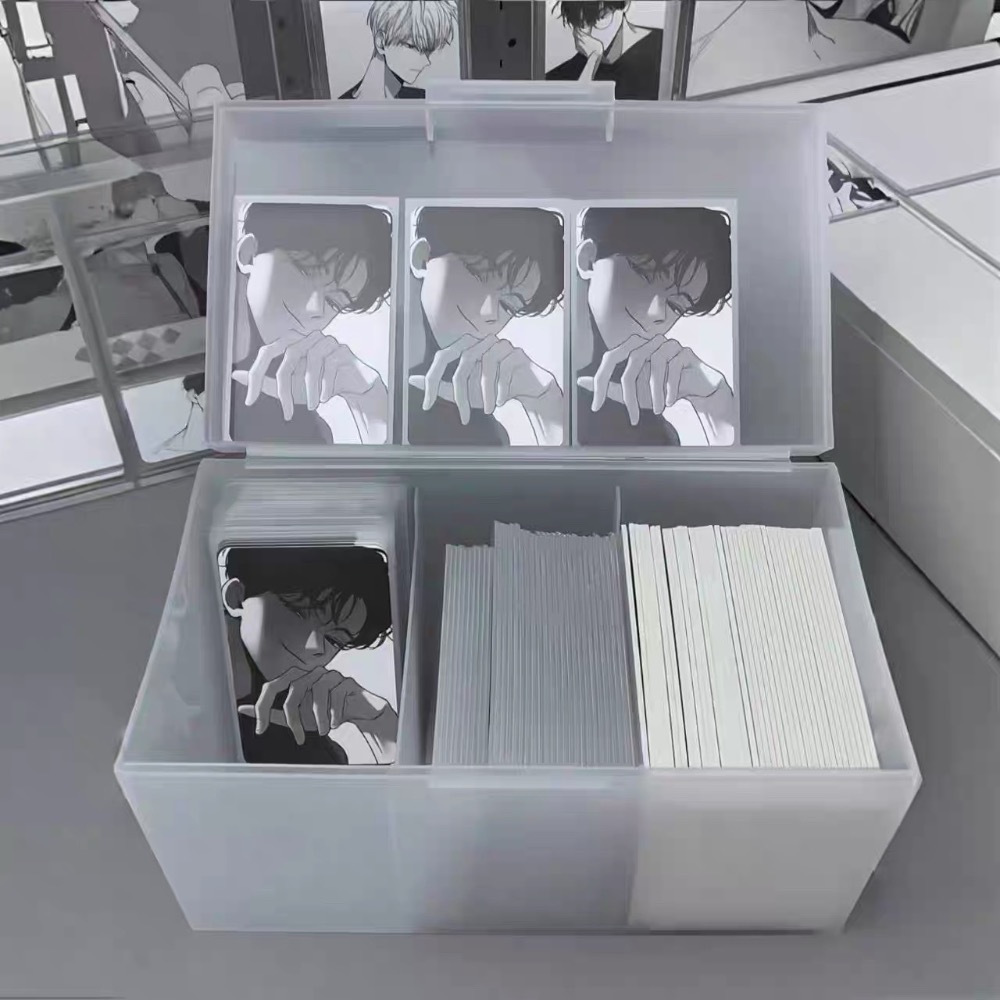 𝑥𝑒𝑛𝑜𝑧 大容量收納盒 磨砂翻蓋 桌面收納 小卡整理 防塵收納盒-細節圖3