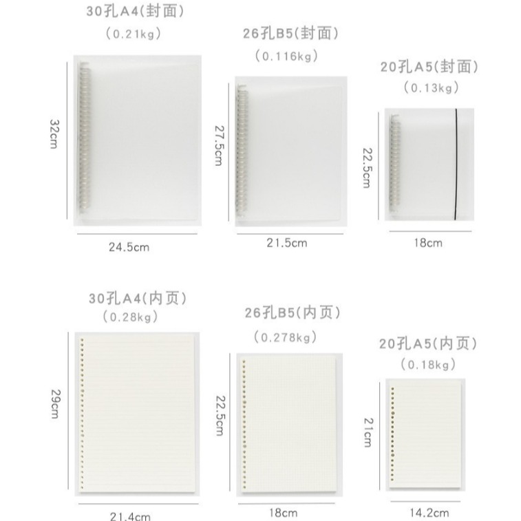 【20孔/26孔】活頁筆記本 活頁夾 活頁夾 活頁本 筆記本 內頁 活頁紙 A5活頁 B5活頁-細節圖5