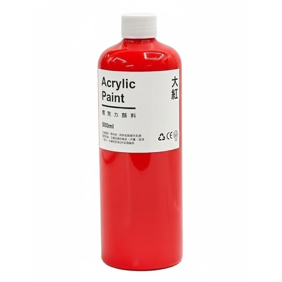 平價教學款 100ml / 500ml 壓克力顏料 啞光 大容量 丙烯顏料 防水 防曬 教學活動用-規格圖5