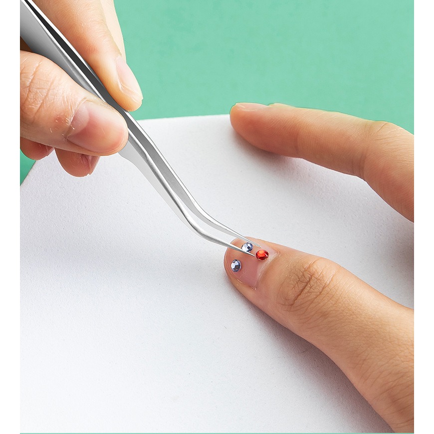 高品質1.5mm 精密壓邊不銹鋼鑷子 (尖頭/圓頭/彎頭) 精密鑷子 DIY工具 食玩 紙雕手工藝工具-細節圖4