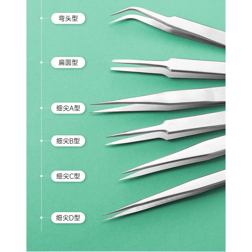 高品質1.5mm 精密壓邊不銹鋼鑷子 (尖頭/圓頭/彎頭) 精密鑷子 DIY工具 食玩 紙雕手工藝工具-細節圖9