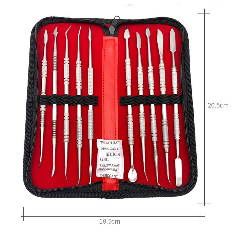 專業不鏽鋼10件雕塑工具 泥塑刀 油泥 超輕黏土 軟陶工具  10件不鏽鋼套雕塑工具-細節圖4