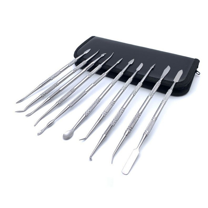 專業不鏽鋼10件雕塑工具 泥塑刀 油泥 超輕黏土 軟陶工具  10件不鏽鋼套雕塑工具-細節圖5