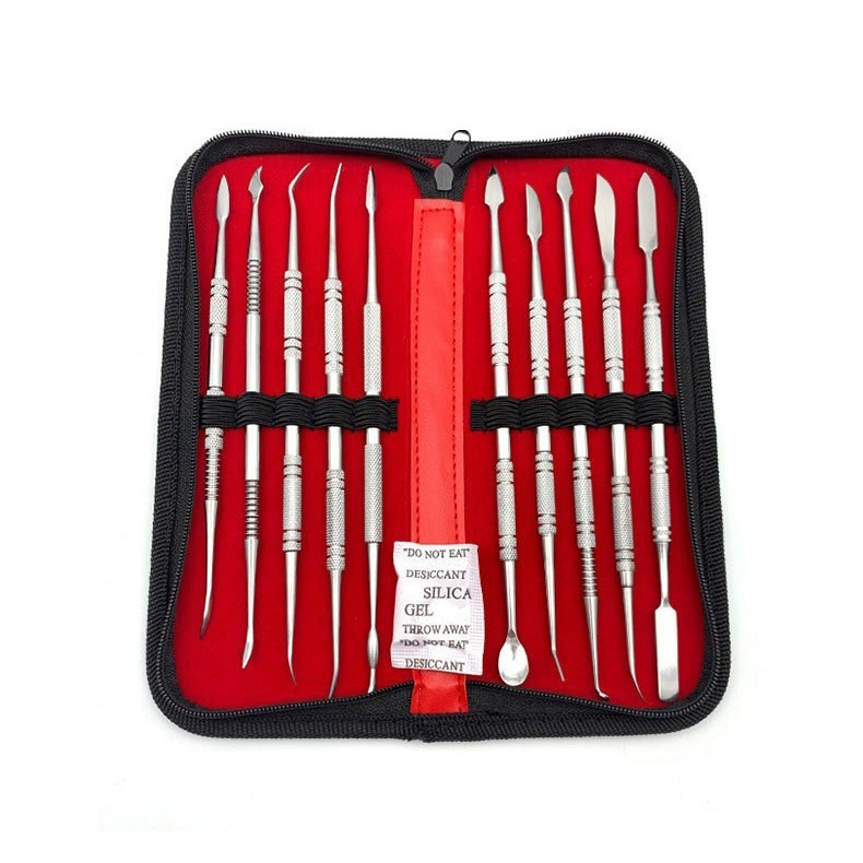 專業不鏽鋼10件雕塑工具 泥塑刀 油泥 超輕黏土 軟陶工具  10件不鏽鋼套雕塑工具-細節圖7