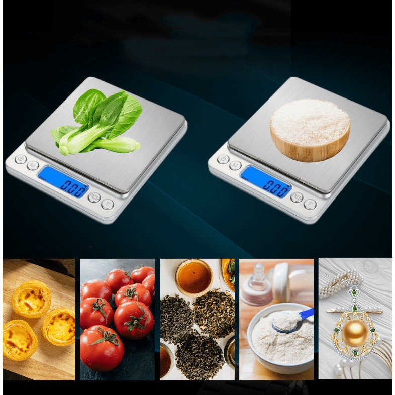 不鏽鋼LED電子秤 (非交易用秤) 不鏽鋼電子秤 含2托盤 水晶滴膠 手作工具-細節圖3