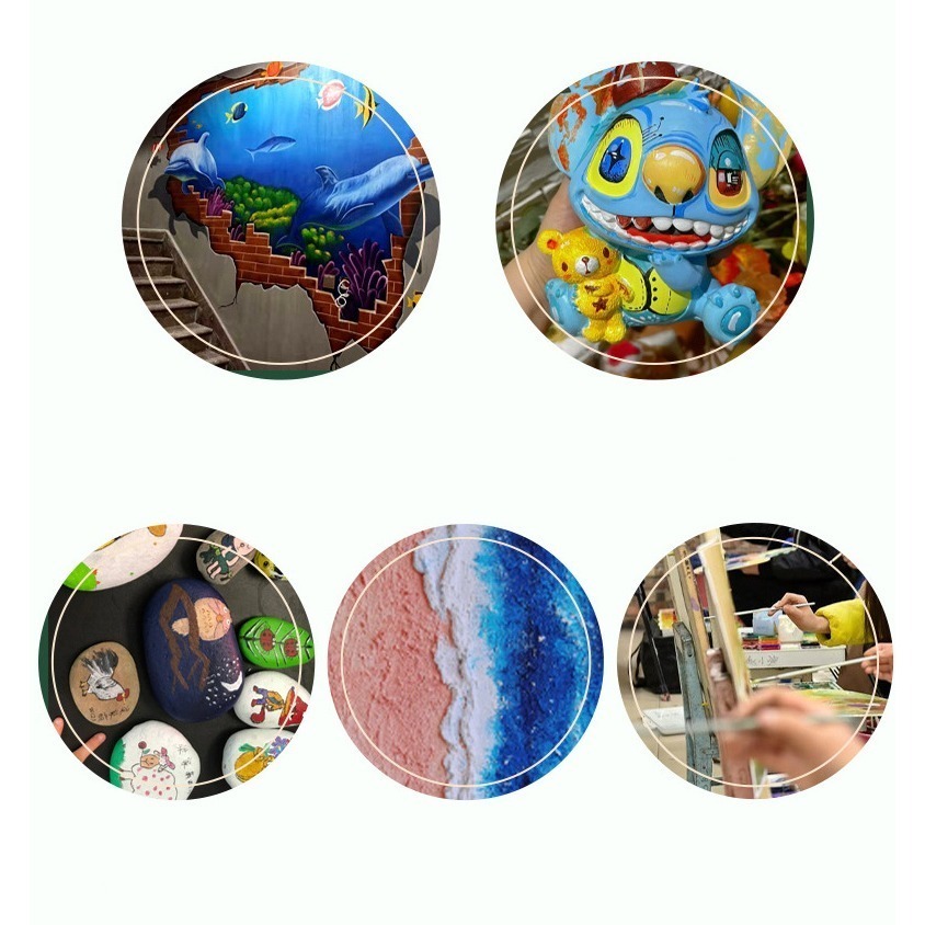 250ml 壓克力顏料 亮光 大容量 高濃度 丙烯顏料 防水 防曬 不掉色 彩繪 diy教學-細節圖4