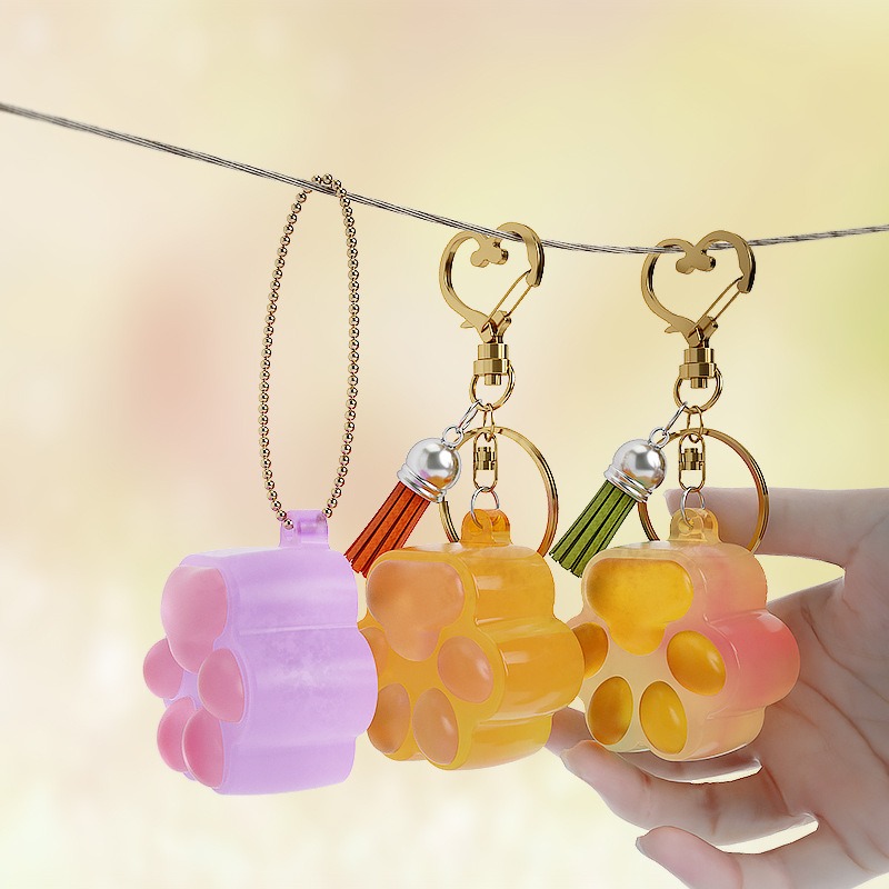 半立體貓爪五角星花朵帶孔吊墜鑰匙扣敬矽膠模具 貓爪 星星 梅花 DIY手工模具 水晶滴膠模具-細節圖2