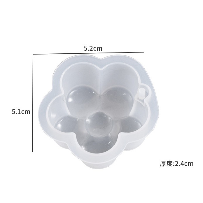 半立體貓爪五角星花朵帶孔吊墜鑰匙扣敬矽膠模具 貓爪 星星 梅花 DIY手工模具 水晶滴膠模具-規格圖4