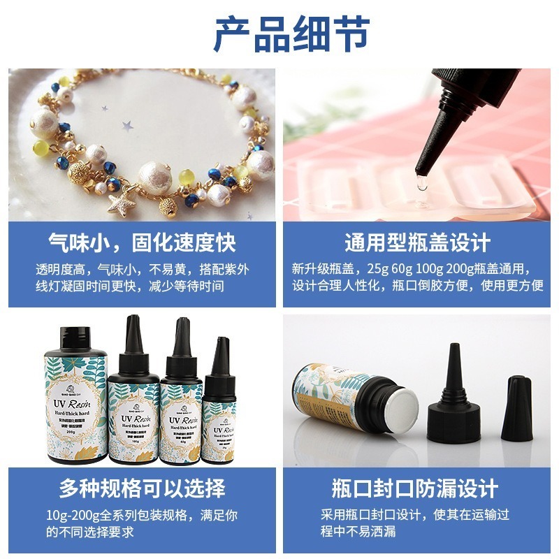(無氣味新配方) 巧巧牌 UV水晶滴膠 高透亮 UV膠 稠膠 水晶膠 環氧樹脂 紫外線膠 硬UV-細節圖4