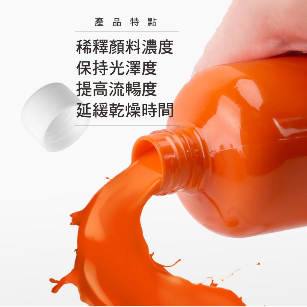 500ml 壓克力顏料調和液 大容量 流動畫 流體熊 稀釋劑 助流劑 丙烯顏料調和液 提高流暢度 保持光澤度-細節圖2