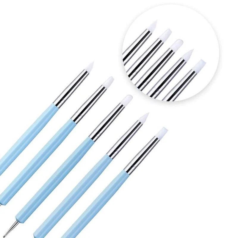 矽膠抹痕壓痕雙用筆組 (5支裝) 軟頭筆 點壓筆 抹痕筆 軟陶泥塑粘土雕塑去除指紋手印-細節圖5