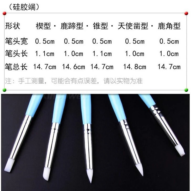 矽膠抹痕壓痕雙用筆組 (5支裝) 軟頭筆 點壓筆 抹痕筆 軟陶泥塑粘土雕塑去除指紋手印-細節圖6