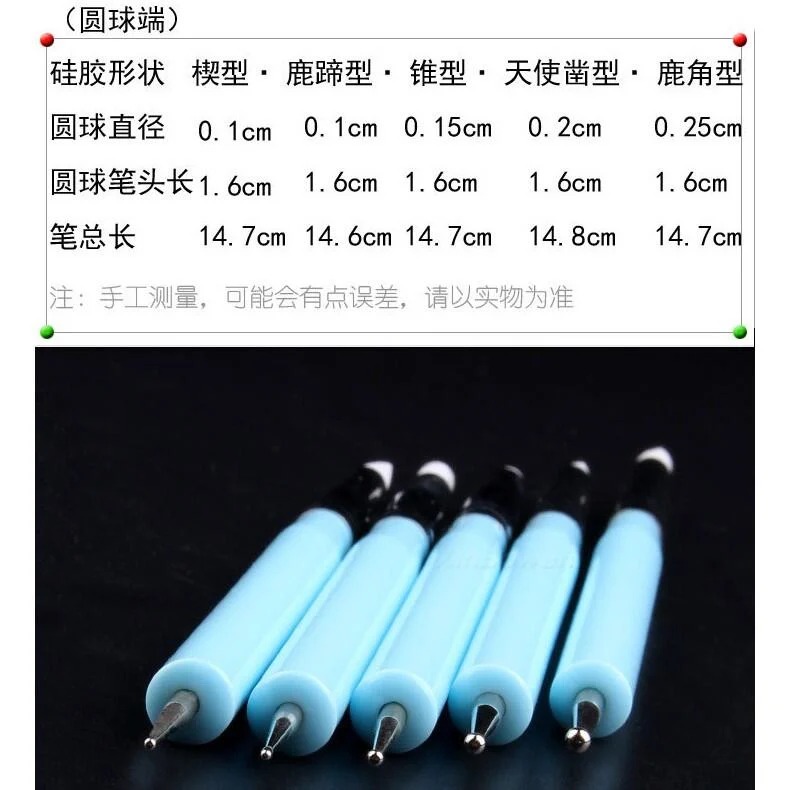 矽膠抹痕壓痕雙用筆組 (5支裝) 軟頭筆 點壓筆 抹痕筆 軟陶泥塑粘土雕塑去除指紋手印-細節圖7