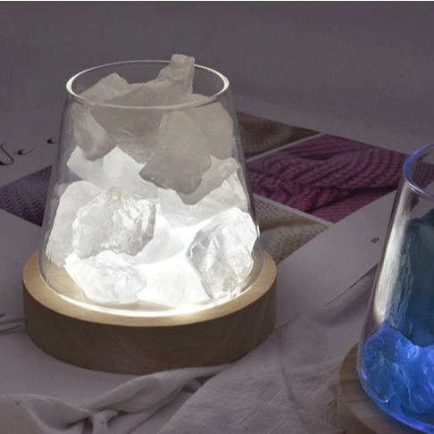 LED發光櫸木底座 USB介面 實木LED小夜燈底座 水晶底座 圓形 長方形 橢圓形 禮品擺件-細節圖6