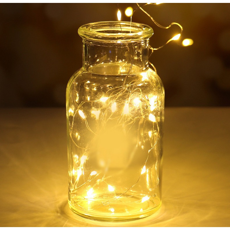 平價LED小燈串(1米10燈) 內含鈕扣電池 聖誕花束裝飾氛圍燈 銅線燈 酒瓶燈 星光點點-細節圖2