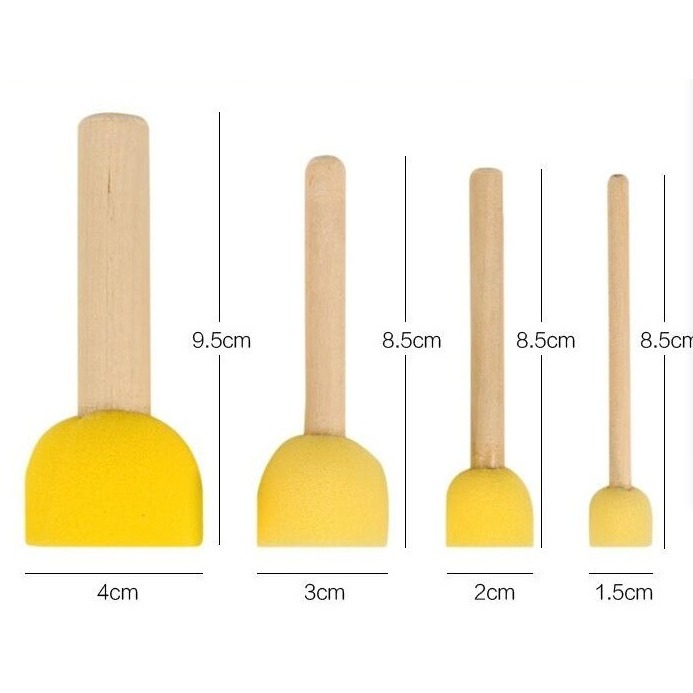 圓形海綿畫刷印章 (5件套) 海綿畫刷印章 蘑菇海綿印章 海綿拍 拓印棒 蝶古巴特 彩繪 印染-細節圖3
