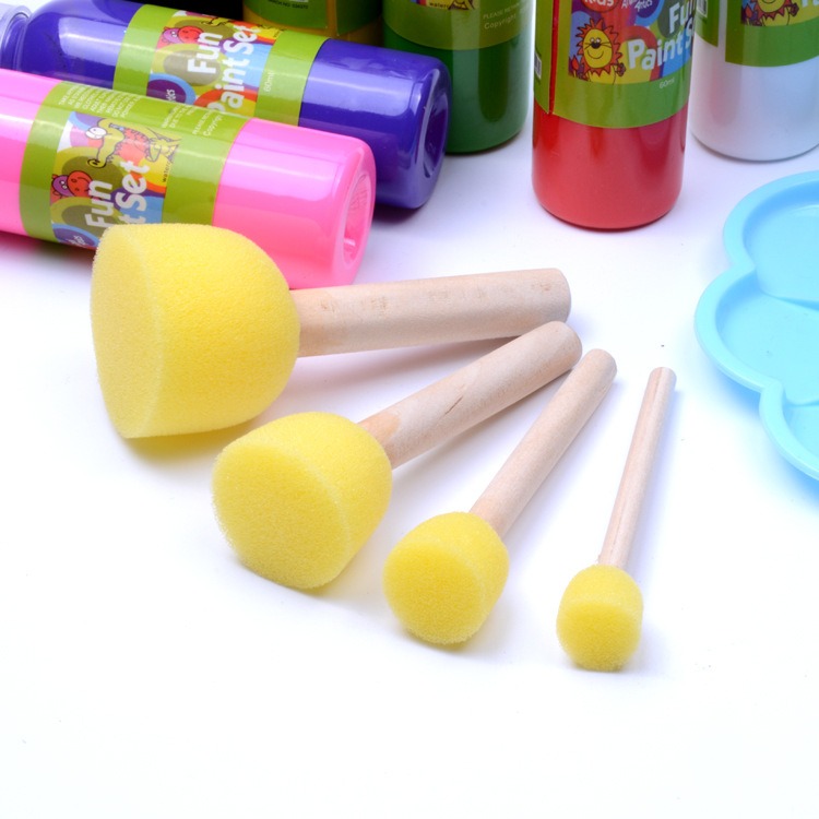 圓形海綿畫刷印章 (5件套) 海綿畫刷印章 蘑菇海綿印章 海綿拍 拓印棒 蝶古巴特 彩繪 印染-細節圖7