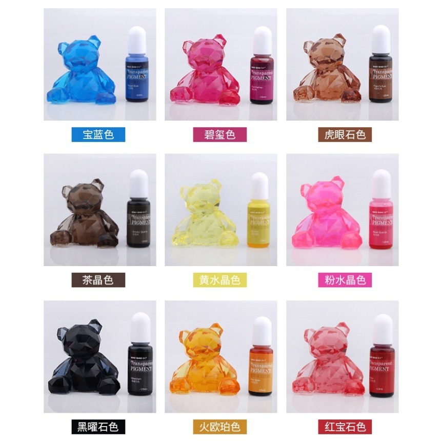 巧巧牌 24色透明寶石色精 高透色精 中性顏料 油性 環氧樹脂 水晶滴膠 AB膠 diy材料-細節圖7