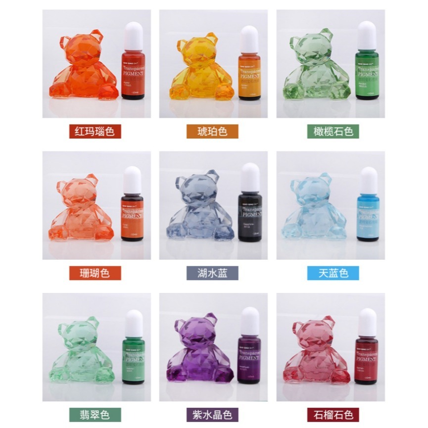 巧巧牌 24色透明寶石色精 高透色精 中性顏料 油性 環氧樹脂 水晶滴膠 AB膠 diy材料-細節圖8