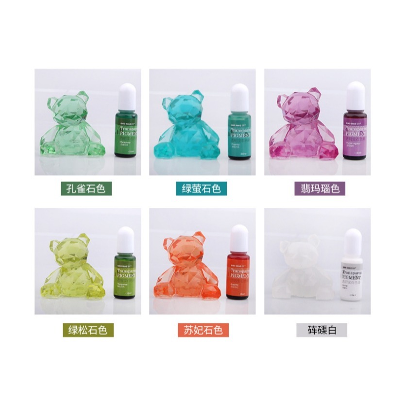 巧巧牌 24色透明寶石色精 高透色精 中性顏料 油性 環氧樹脂 水晶滴膠 AB膠 diy材料-細節圖9