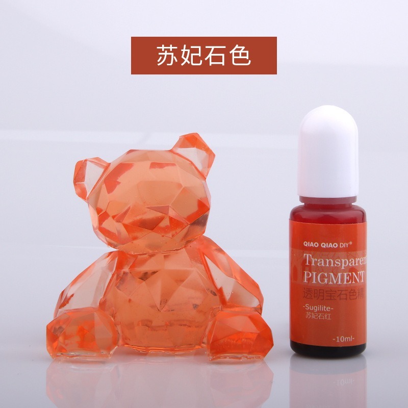 巧巧牌 24色透明寶石色精 高透色精 中性顏料 油性 環氧樹脂 水晶滴膠 AB膠 diy材料-規格圖9