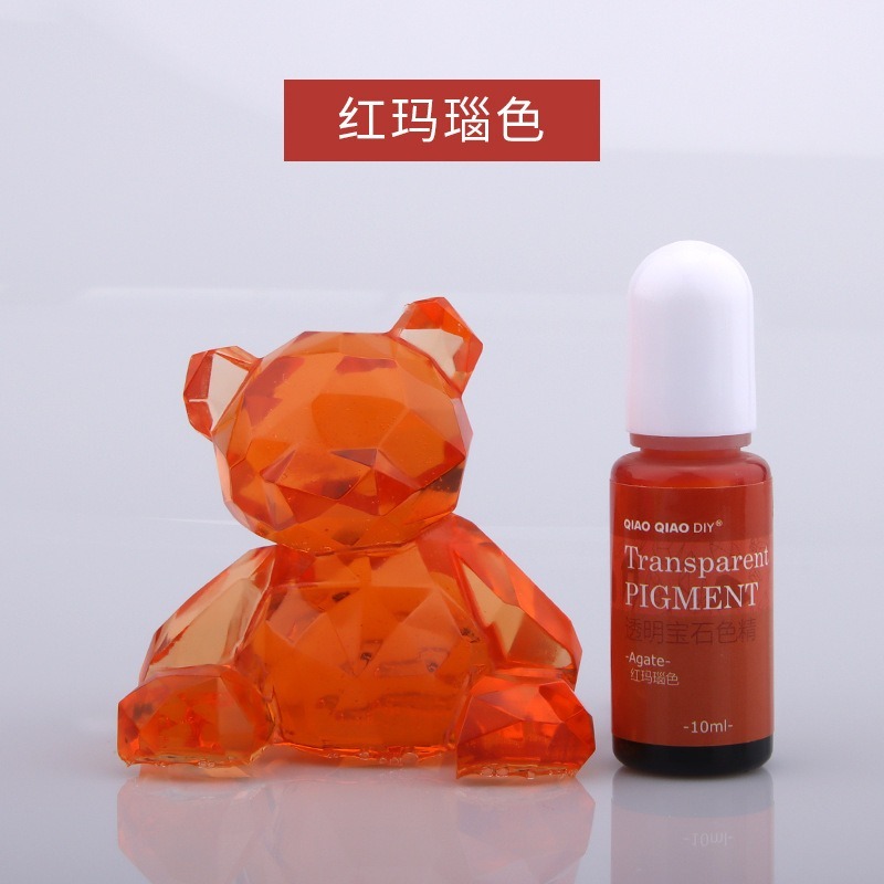 巧巧牌 24色透明寶石色精 高透色精 中性顏料 油性 環氧樹脂 水晶滴膠 AB膠 diy材料-規格圖9