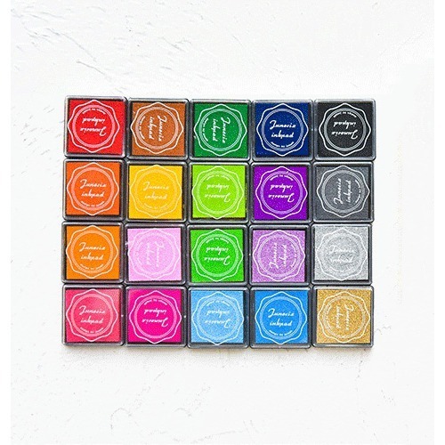 Junesix 20色印泥組 手指畫 水性 彩色印泥 小印泥 DIY創意用品-細節圖2