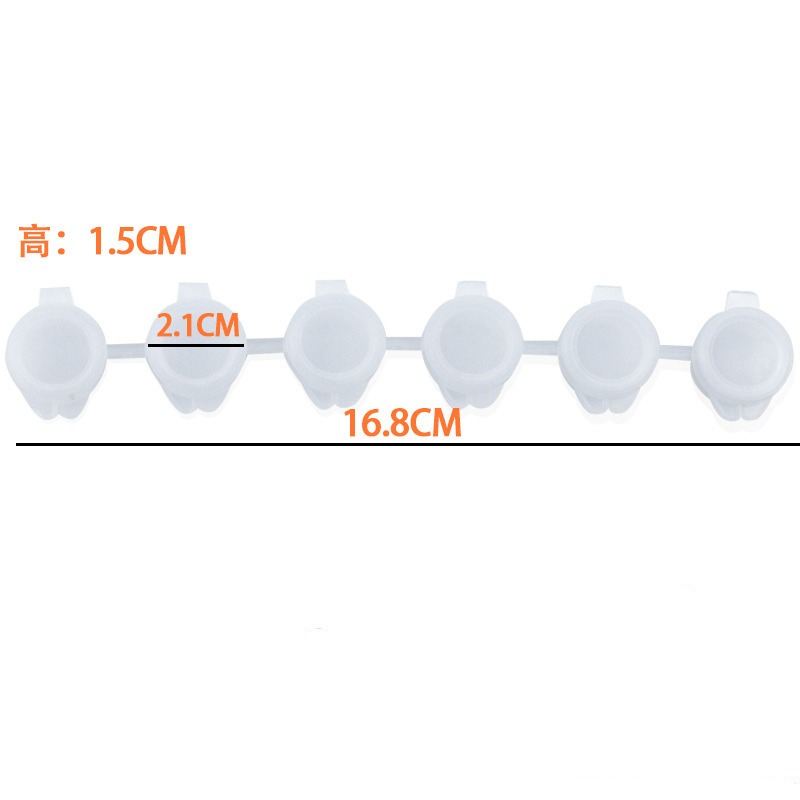 平價 3ml 6連顏料空盒 方便攜帶 教學活動用分裝 可剪開單獨使用 分裝格 連體顏料格 材料分裝-細節圖2