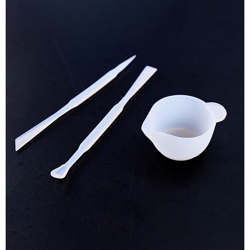 水晶滴膠矽膠調膠分裝套裝組 調膠杯 分裝杯 攪拌棒 有卡槽 矽膠 免清洗 UV水晶滴膠-規格圖5