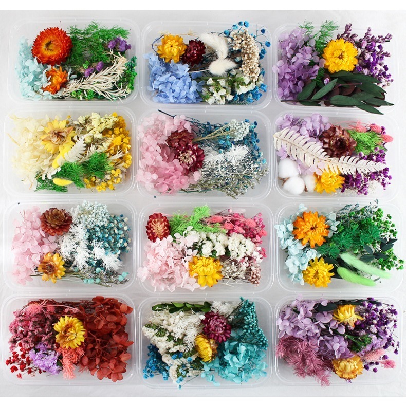 超值天然乾燥花盒 加量加大 乾燥花 拼貼 水晶滴膠 香薰蠟燭-細節圖2