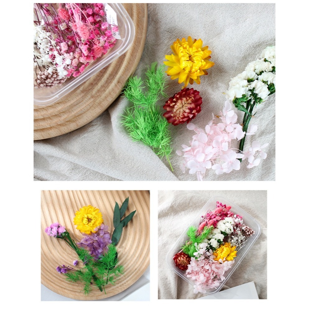 超值天然乾燥花盒 加量加大 乾燥花 拼貼 水晶滴膠 香薰蠟燭-細節圖3