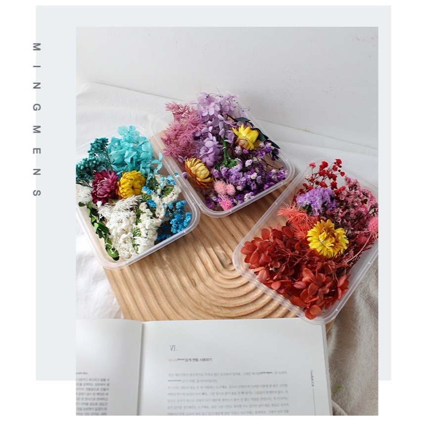 超值天然乾燥花盒 加量加大 乾燥花 拼貼 水晶滴膠 香薰蠟燭-細節圖4