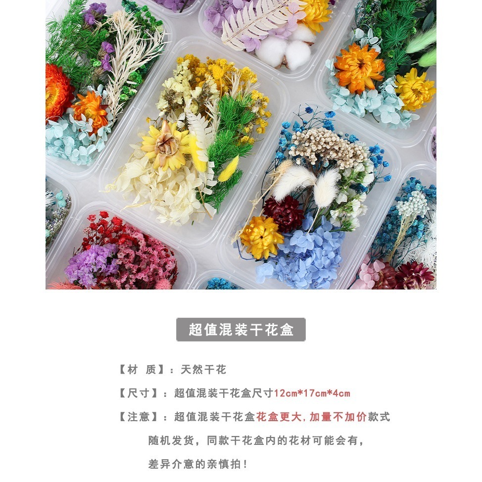 超值天然乾燥花盒 加量加大 乾燥花 拼貼 水晶滴膠 香薰蠟燭-細節圖5
