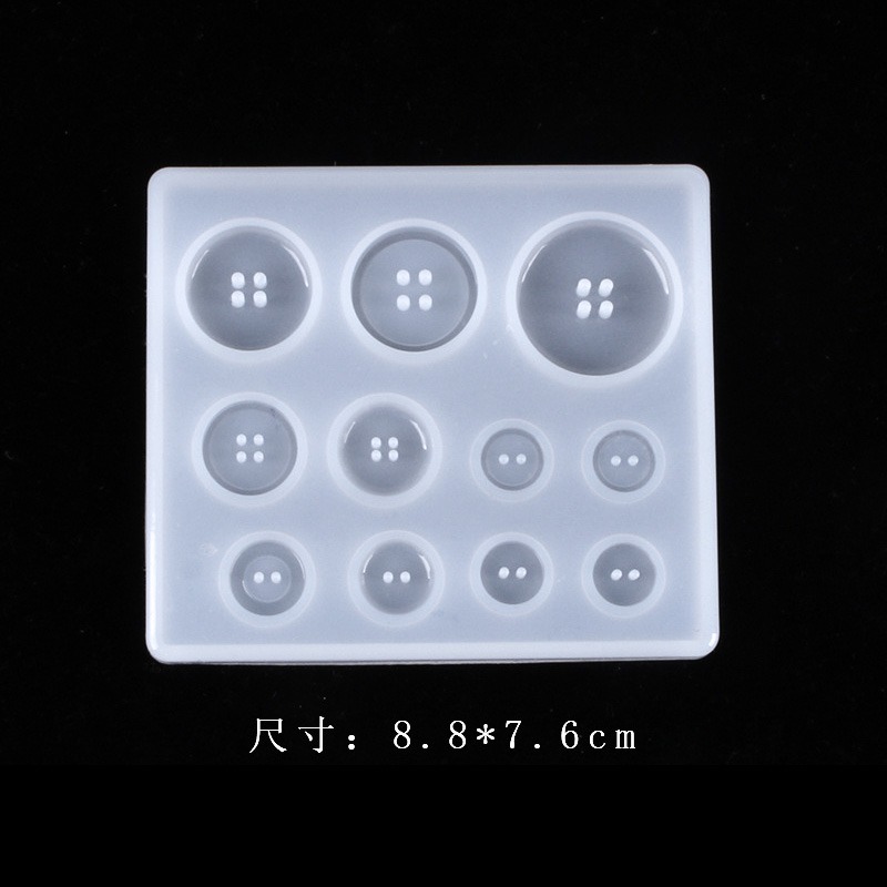 多款鈕扣愛心寶石帶孔個性吊墬鏡面矽膠模具 UV水晶滴膠模 食玩配件 DIY手工模具-細節圖2