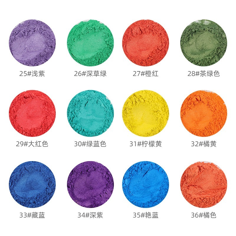 36色珠光粉 10g 史萊姆 手作肥皂 蠟燭 閃粉 偏光粉 雲母粉 環氧樹脂 水晶滴膠 AB膠 diy材料-細節圖4