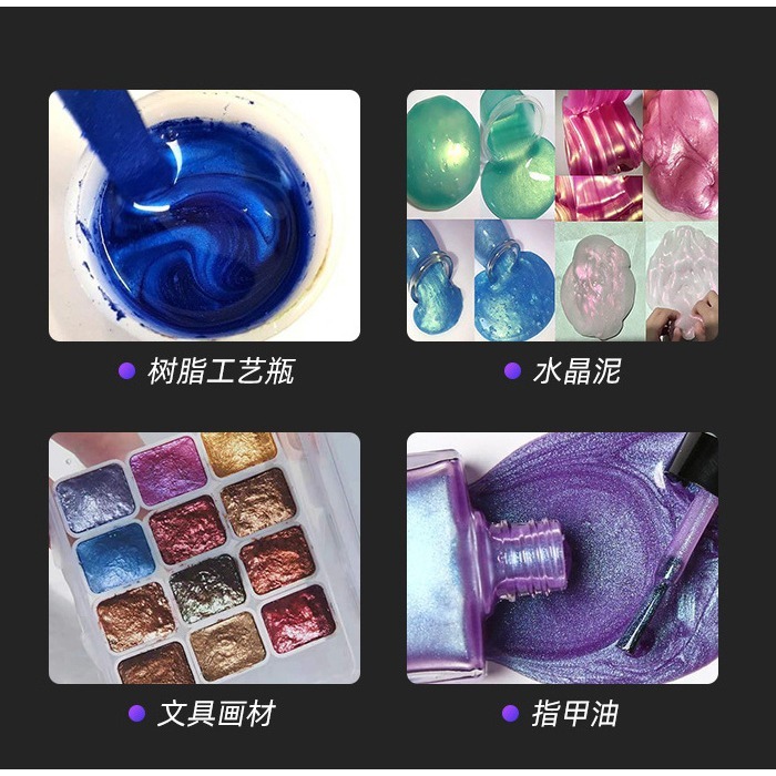 36色珠光粉 10g 史萊姆 手作肥皂 蠟燭 閃粉 偏光粉 雲母粉 環氧樹脂 水晶滴膠 AB膠 diy材料-細節圖5