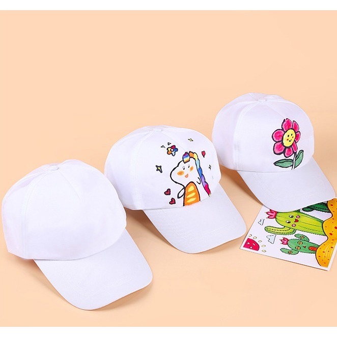 平價白色彩繪DIY鴨舌帽 遮陽帽 輕薄透氣 純棉材質 手感舒適 手繪教學專用-細節圖6