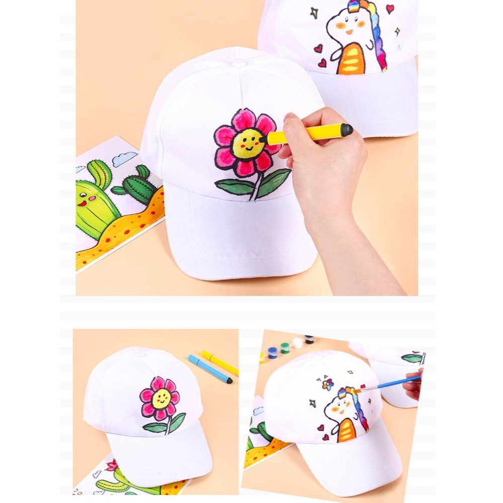 平價白色彩繪DIY鴨舌帽 遮陽帽 輕薄透氣 純棉材質 手感舒適 手繪教學專用-細節圖7