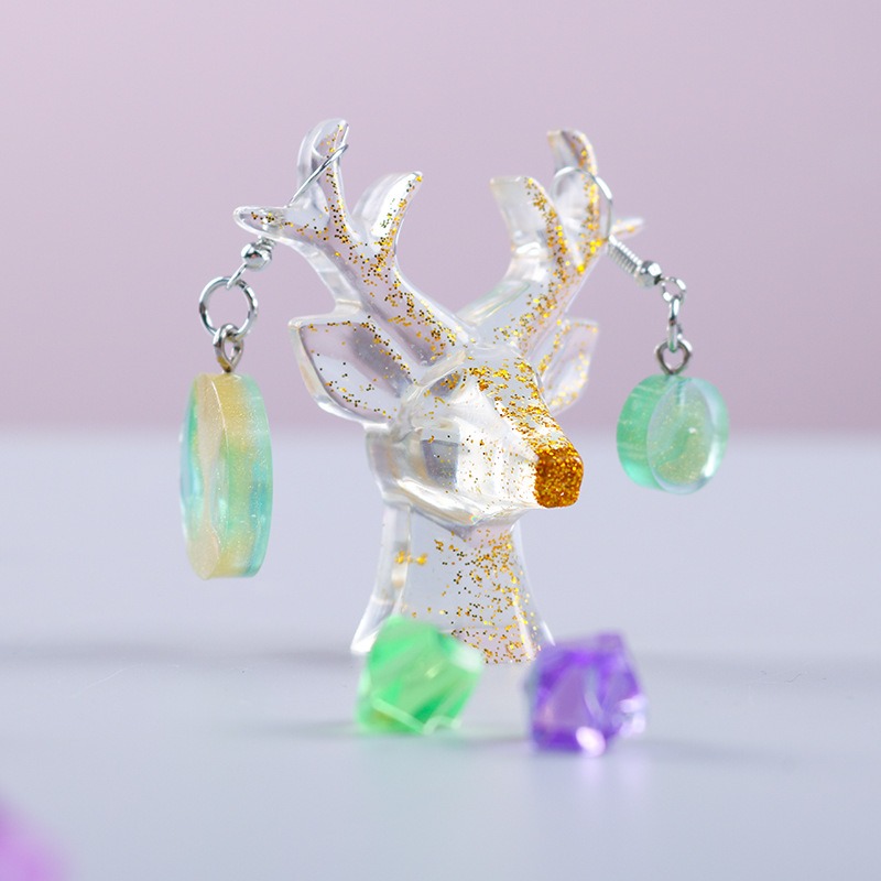 鹿角擺件鏡面矽膠模具 聖誕鹿 DIY手工模具 水晶滴膠模具 鏡面矽膠模具-細節圖2